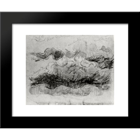 Sketch of Clouds with Colour Annotations 20x24 Framed Art Print by Vincent van Gogh