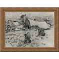 thumbnail image 1 of Sketch of Diggers and Other Figures 24x18 Gold Ornate Wood Framed Canvas Art by Vincent van Gogh, 1 of 2