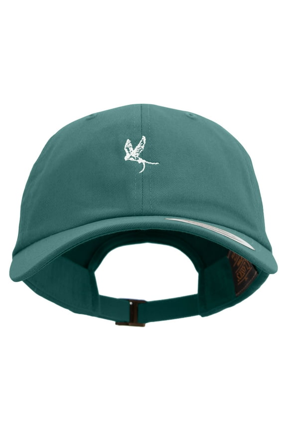 Sketch of Flying Swallow Embroidered Dad Style Unstructured Low Profile 6 panel Cotton Cap - Spruce OSFM