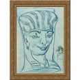 thumbnail image 1 of Sketch of an Eroded Garden-Wall Ornament 24x20 Gold Ornate Wood Framed Canvas Art by Vincent van Gogh, 1 of 2
