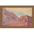 thumbnail image 1 of Sketch with the image of Maitreya, carved on a rock 40x28 Large Gold Ornate Wood Framed Canvas Art by Nicholas Roerich, 1 of 2