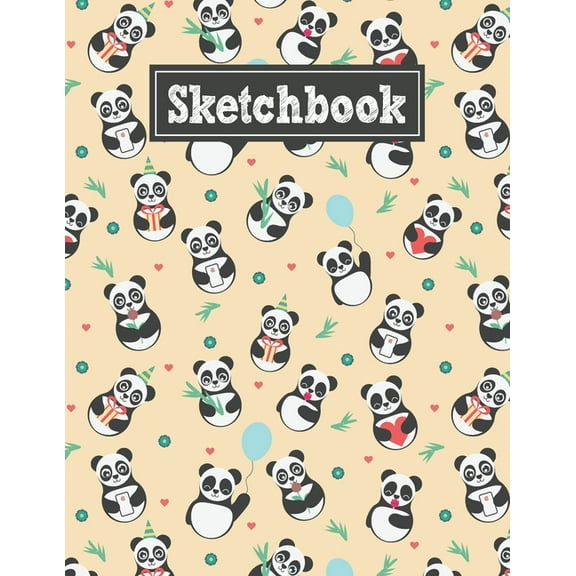 Sketchbook: 8.5 x 11 Notebook for Creative Drawing and Sketching Activities with Unique Panda Themed Cover Design (Paperback)
