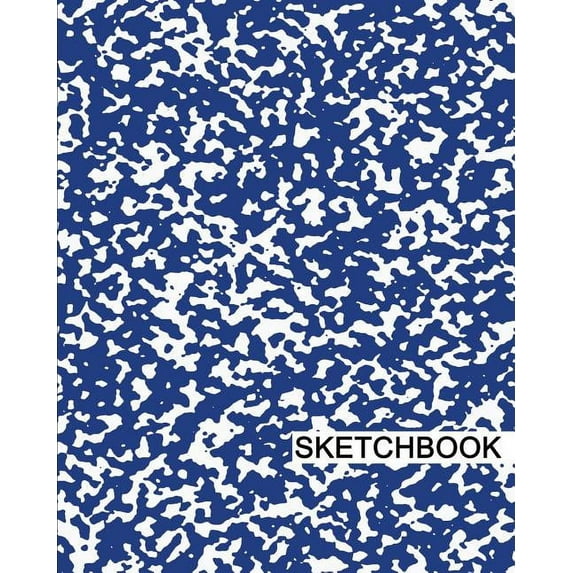 Sketchbook: 8" x 10", Drawing Sketchbook, Unlruled Notebook, Drawing Paper Pad, Marble (Blue) - (Sketch book)