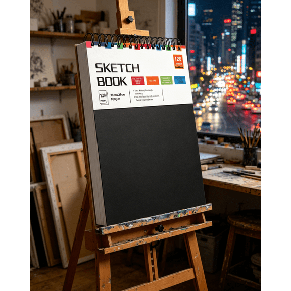 Sketchbook 9" x 12" - Multimedia Sketchbook Hardcover, Spiral Bound, 120 Sheets 68lb/100gsm Mixed Media Paper, Watercolor Sketch Books for Artist Supplies, Painting, Drawing & Art Supplies