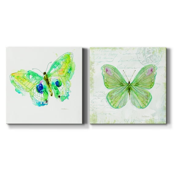 Sketchbook Butterfly II - Premium Gallery Wrapped Canvas - Ready to Hang Set of 2 - 16 x 16 Each