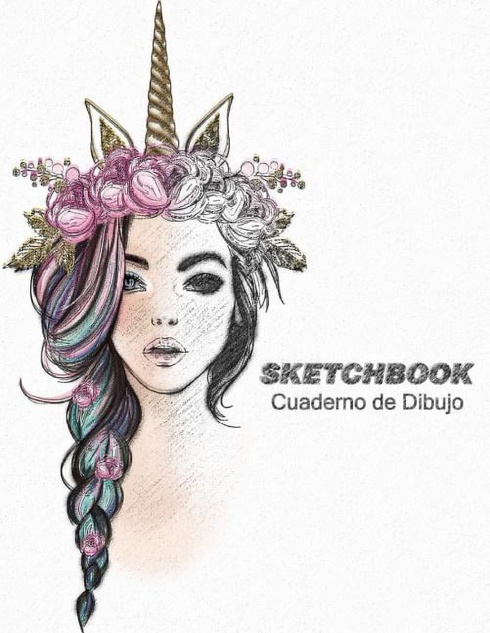 Sketchbook Cuaderno de Dibujo : Cuaderno de Practica Para Dibujar Bocetos  de Moda Para Niñas Y Adolescentes 8.5 X 11 in (Paperback) 