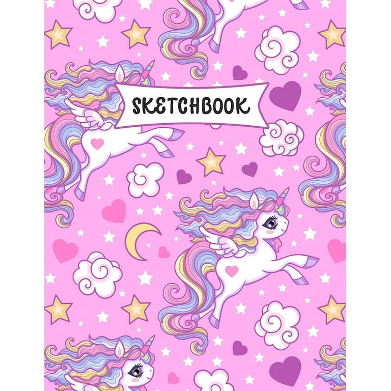 Mini Sketchbook for Girls: Cute Unicorn 6x9 Blank Drawing Pad