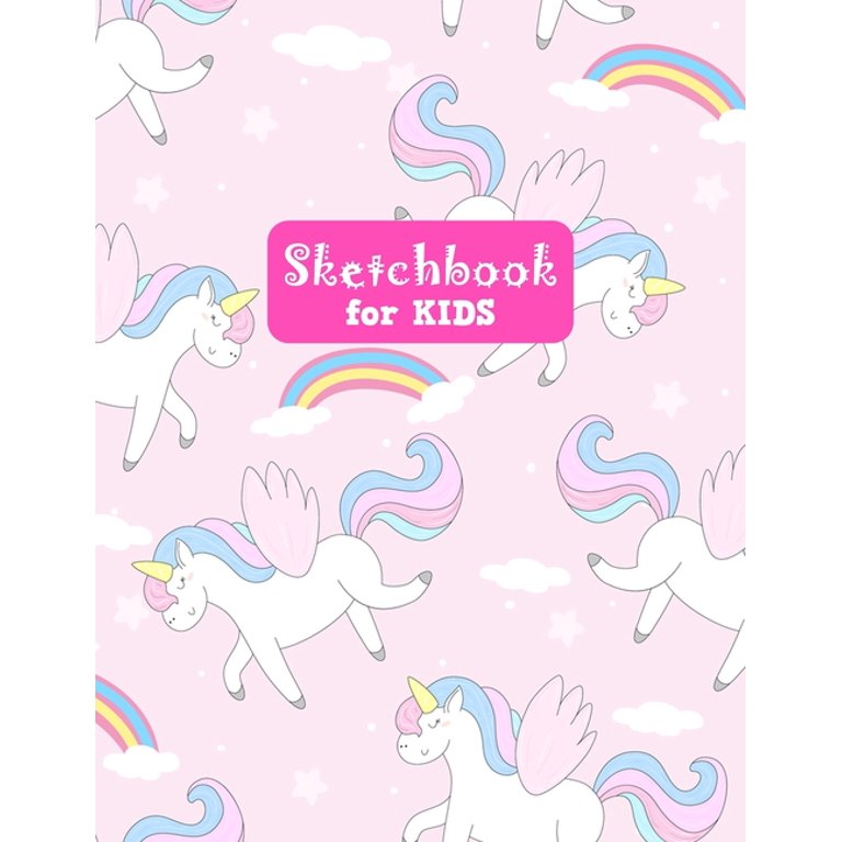 Sketchbook for Kids: Adorable Unicorn Large Sketch Book for Drawing,  Writing, Painting, Sketching, Doodling and Activity Book- Birthday and  (Paperback)