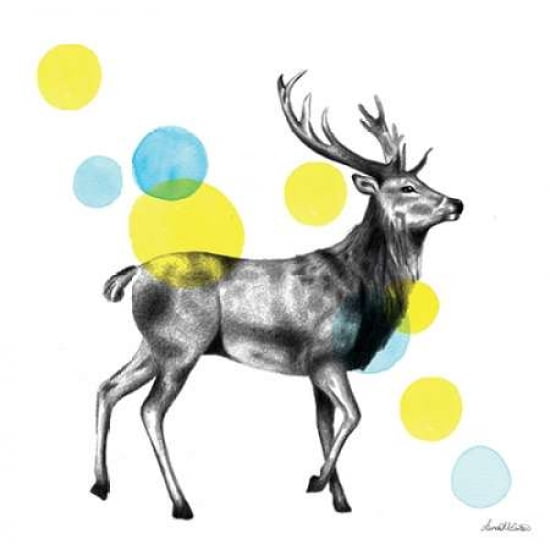 Sketchbook Lodge Stag Canvas Art - Lamai McCartan (24 x 24)