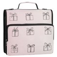 thumbnail image 1 of Sketched Gift Boxes Pattern Stripes Lines Zipper Binder Bag 3 Ring Binder Bag,Large Capacity Durable Binder Organizer Bag, 1 of 1