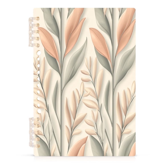 Sketched Grass A5 8.3x5.7in PP Notebook, Adjustable Rings, 60 Sheets, Diary or Journey Note