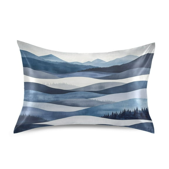 Sketched Mountains Luxury Silky Soft Pillowcase Standard Size Wrinkle Resistant Envelope Closure 20x26in