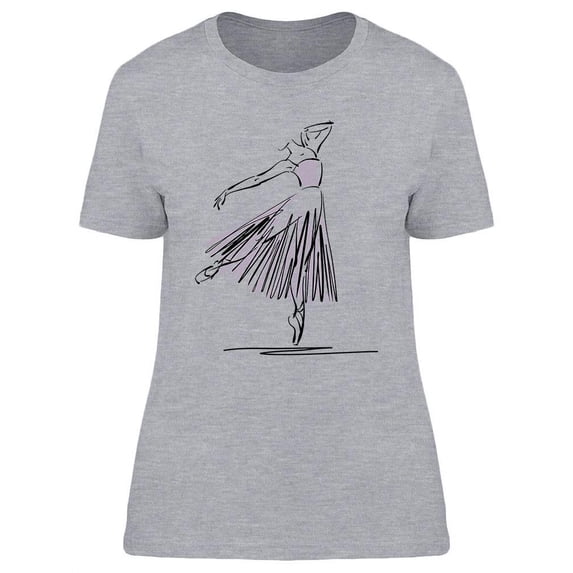 Sketched Young Ballerina T-Shirt Women -Image by Shutterstock, Female Small