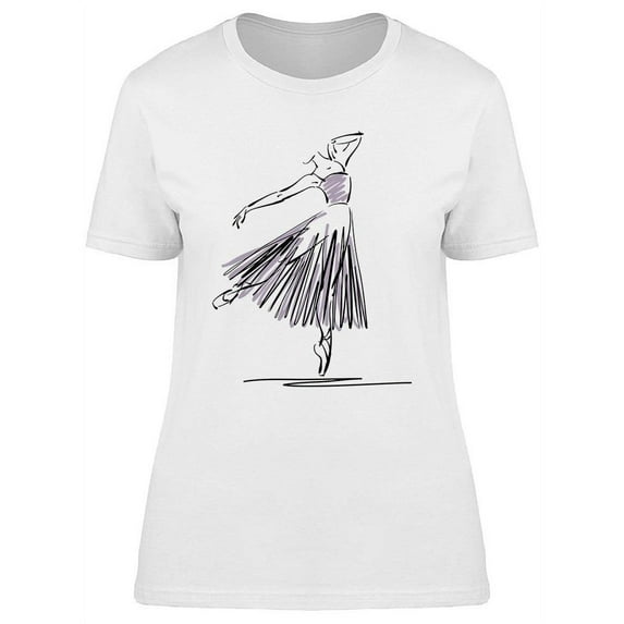 Sketched Young Ballerina T-Shirt Women -Image by Shutterstock, Female x-Large
