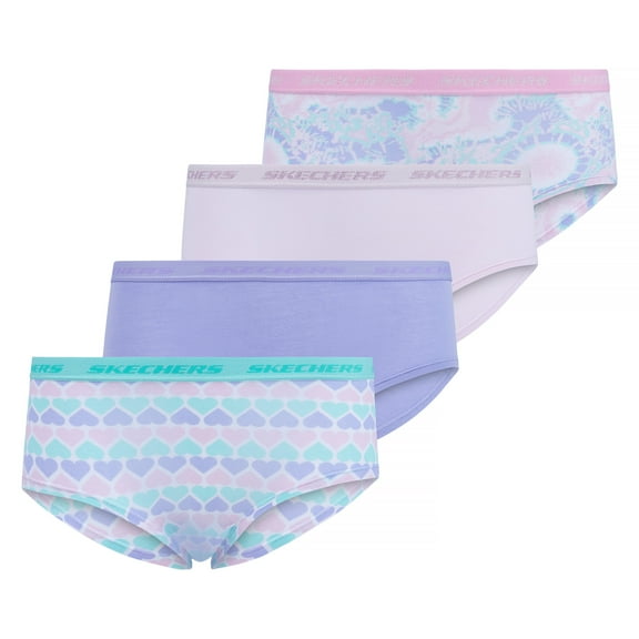 Skechers Girls Underwear 4 Pack Cotton Panties Sizes 6-14 Tagless