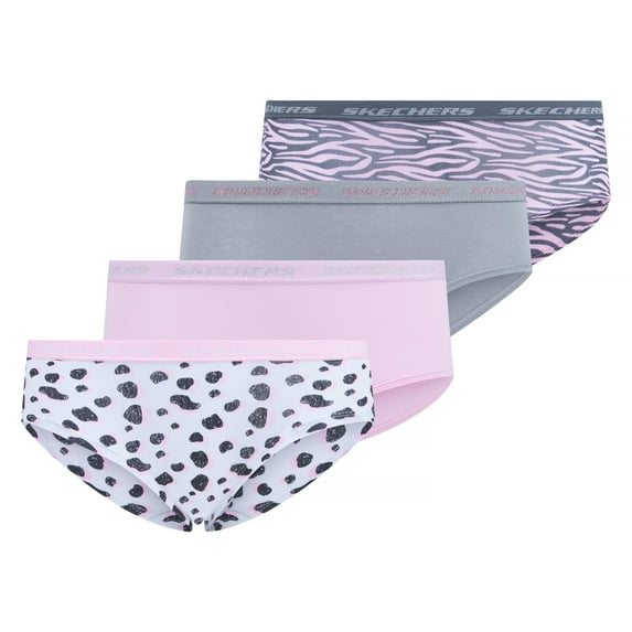 Skechers Girls Underwear 4 Pack Cotton Panties Sizes 6-14 Tagless
