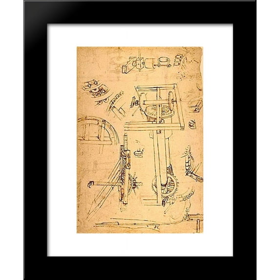 Sketches of the machines 20x24 Framed Art Print by Filippo Brunelleschi
