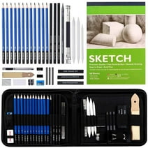 Sketching and Drawing Pencils Set, 37-Piece Professional Sketch Pencils Set in Zipper Carry Case, Drawing Kit Art Supplies with Graphite Charcoal Sticks Tool Sketch book for Adults Kids by Shuttle Art