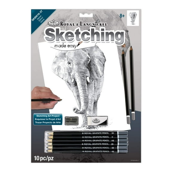SKBN16 | Sketching Made Easy Elephant 10pc 8.75" x 11.75" Sketching Art Project