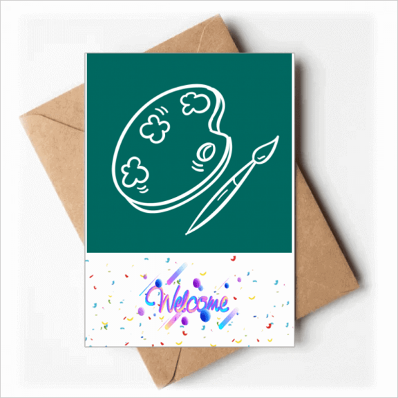 Sketchpad Color Brush Painting Welcome Back Greeting Cards Envelopes Blank