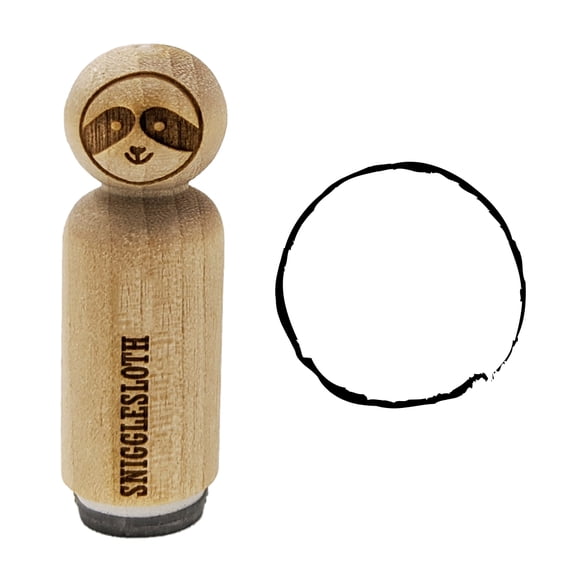Sketchy Circle Outline Rubber Stamp for Scrapbooking Crafting Stamping - Medium 1 Inch