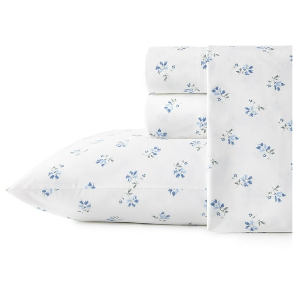 Stone Cottage Sketchy Ditsy Cotton Blue 4 Piece Sheet Set-Queen