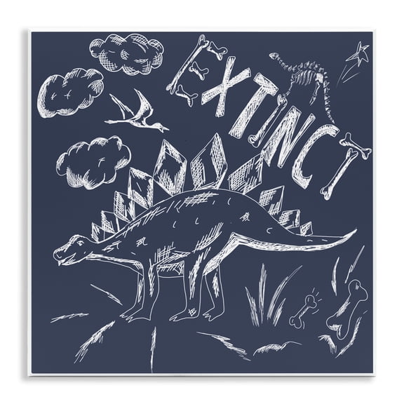 Sketchy Extinct Dinosaur Wall Plaque Art, design by HUE and MI and Sangita