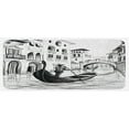 thumbnail image 1 of Sketchy Kitchen Mat, Gondola in Venice European Famous Canal History Mediterranean Holiday Image, Plush Decorative Kitchen Mat with Non Slip Backing, 47" X 19", Black and White, by Ambesonne, 1 of 1