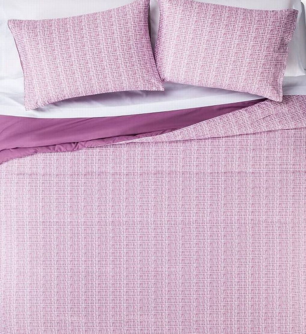 Sketchy Plaid Full Bed in Bag Purple Lavender Comforter Sheets Shams 8 pc