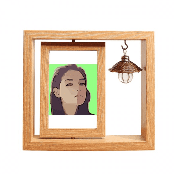 Sketchy Portrait Simple Comely Wooden Rotating Picture Photo Frame 4x6