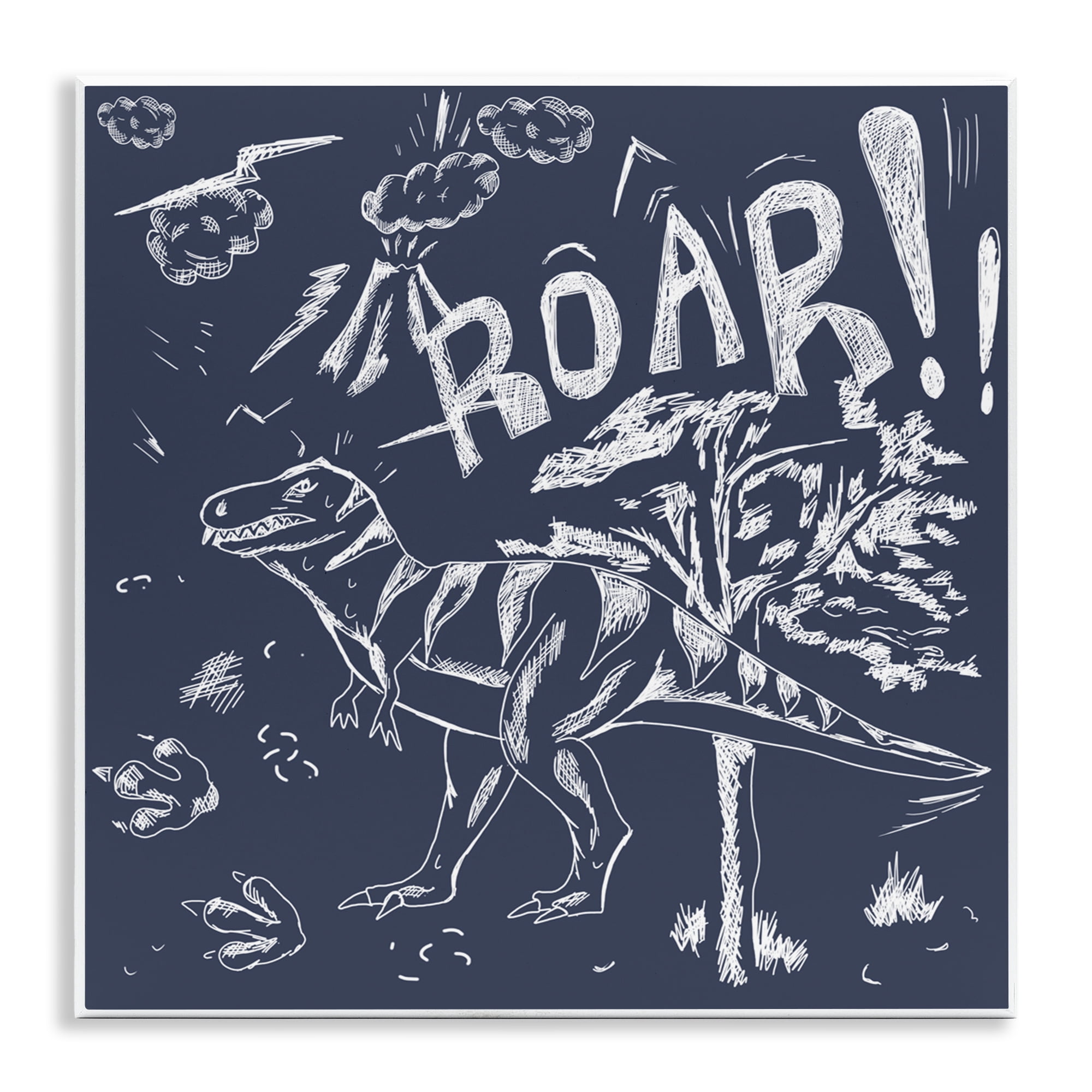 Sketchy Roar Dinosaur Wall Plaque Art, design by HUE and MI and Sangita