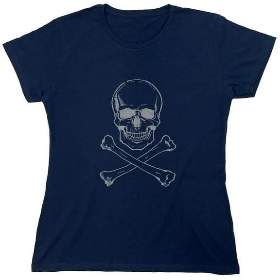 Sketchy Skull Sarcastic Humor Novelty Funny Women's Casual Tees