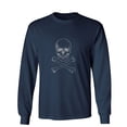 thumbnail image 1 of Sketchy Skull Sarcastic Humor Novelty Men's Long Sleeve Shirts, 1 of 3