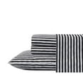 Sketchy Stripe 4Piece Black and White Cotton King Sheet Set
