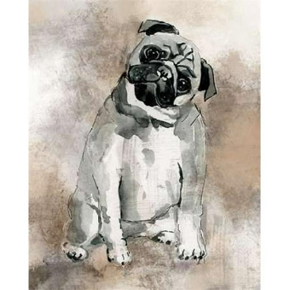 Sketchy Study Pug Poster Print by Carol Robinson