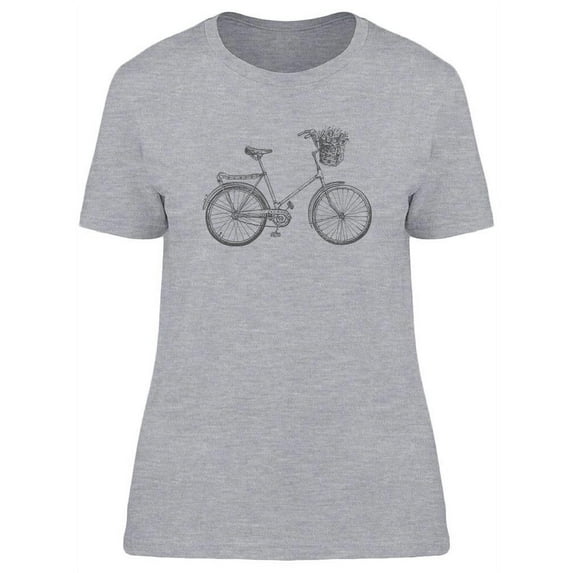 Sketchy Style Lady Bike T-Shirt Women -Image by Shutterstock, Female Small