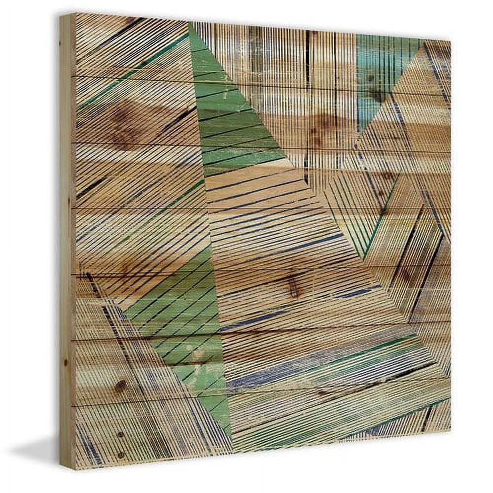 "Sketchy View" Painting Print on Natural Pine Wood