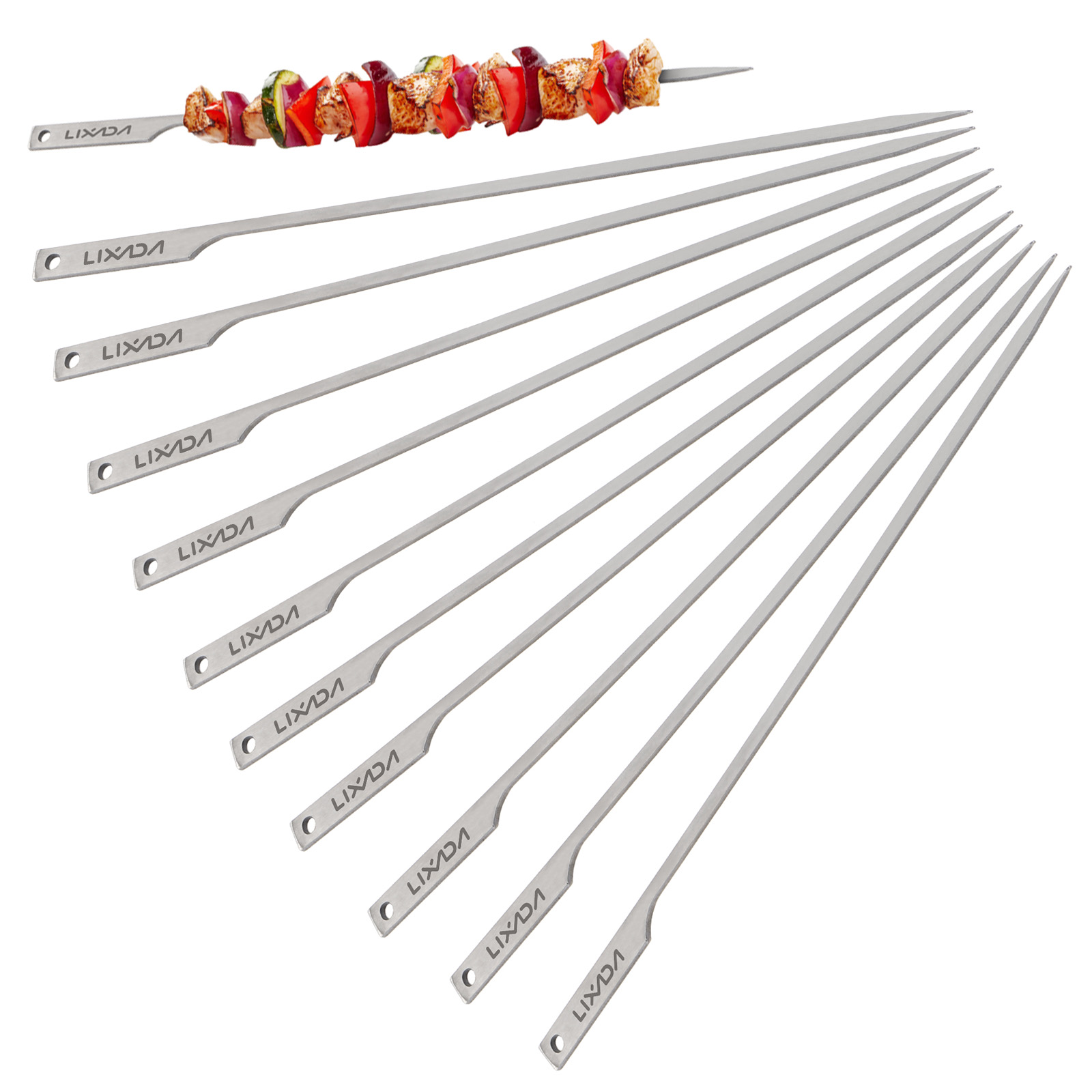 Skewer,Flat Ti Barbecue 10pcs 10 Inch 10 Inch Flat Picnic Bbq Bbq Ti