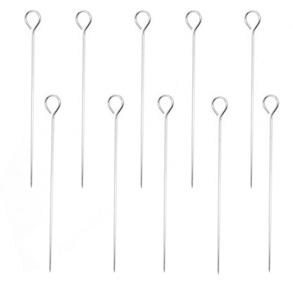 Skewers - 10" Kabob Skewers for Grilling,Metal Sticks for Kabobs Stainless Steel Flat Long Shish Kebab Reusable Grill BBQ Barbecue Sticks for Meat Chicken Vegetable 10PCS