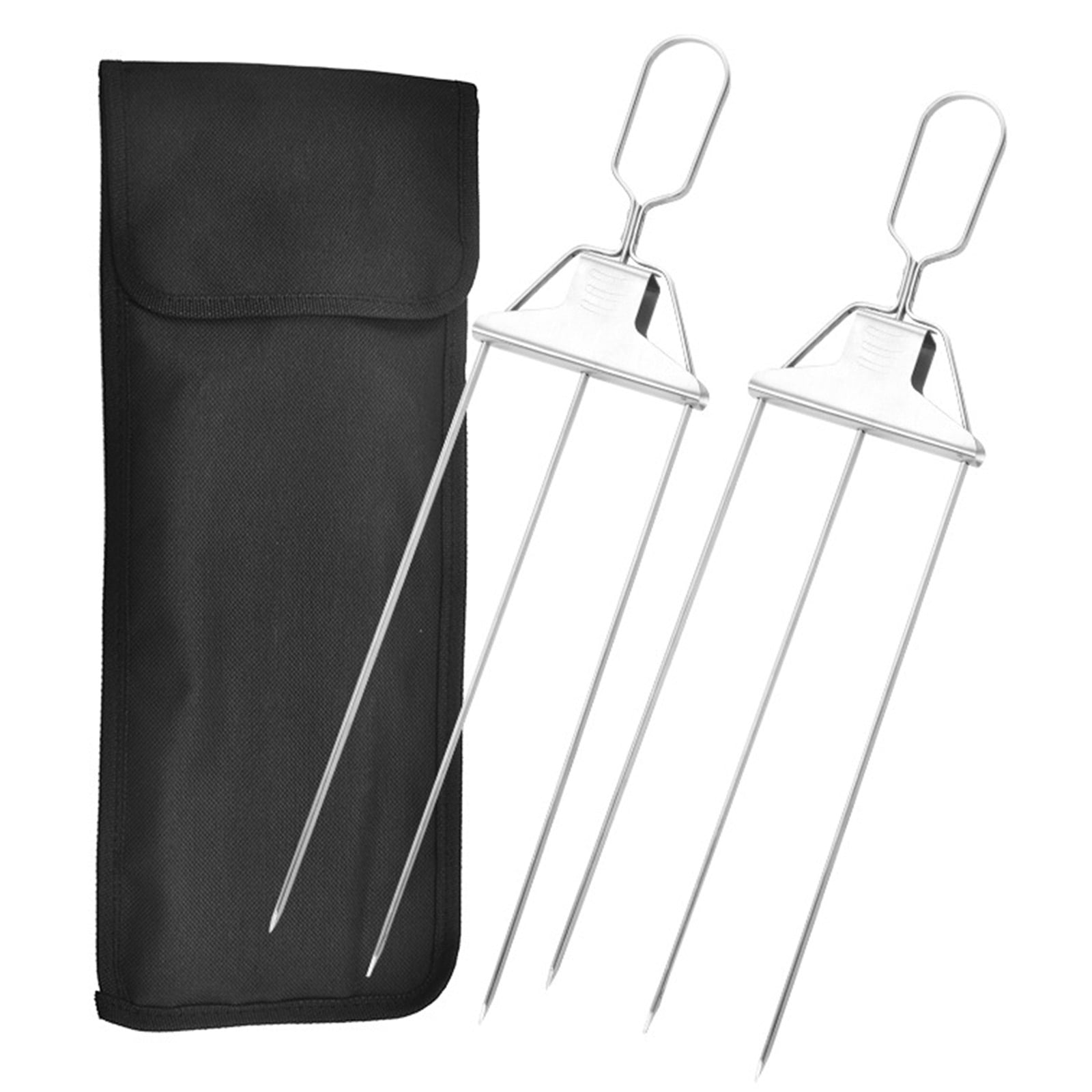 Skewers for Kabobs, 3Prong Skewer 3 Way BBQ Grilling Skewers Metal Skewers