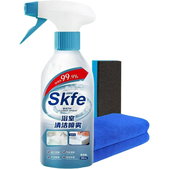 Skfe Bath Cleaner Spray Foam, 2025 Upgrade Bathroom Descaler Foam Cleaner, for Toilet Baths Shower Glass Sink Cleaners