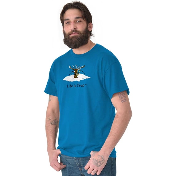 Ski Accident Tree Skiing Sports Men's Graphic T Shirt Tees Brisco Brands L