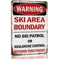 thumbnail image 1 of Ski Area Boundary Tin Sign Warning Vintage Metal Signs Funny Decoration Poster For Cafe Bar Kitchen 8x12 Inch, 1 of 5