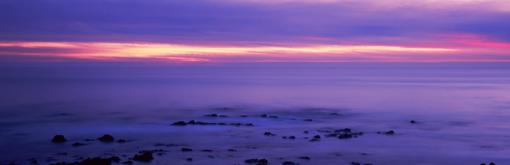 Ski Beach at sunset San Diego California USA Canvas Art - Panoramic Images (6 x 18)