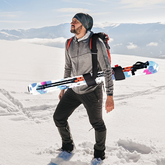 Ski Bindings, Adjustable Snowboards Fixed Strap, Sleds Straps, Hands-Free Convenience, Adjustable & Ergonomic, Compatible with Most Ski Boards and Poles