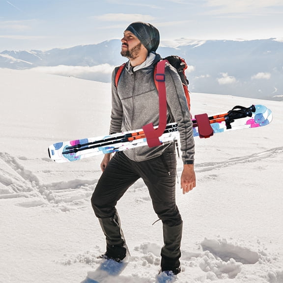 Ski Bindings, Adjustable Snowboards Fixed Strap, Sleds Straps, Hands-Free Convenience, Adjustable & Ergonomic, Compatible with Most Ski Boards and Poles