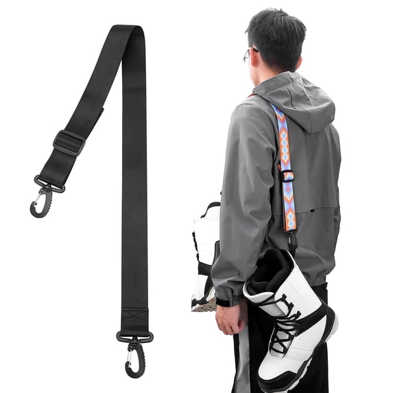 Ski Boot Carrier Strap Adjustable Thickened with Hook Clips Ice Roller Skate Snowboard Boot Shoulder Leash Sling for Winter Sports