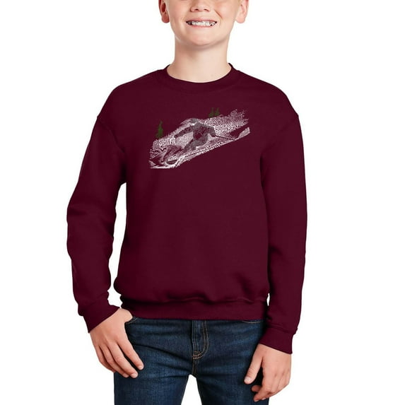 Ski - Boy's Word Art Crewneck Sweatshirt
