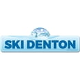 thumbnail image 1 of Ski Denton Street Sign | Indoor/Outdoor | Skiing Skier Snowboarder Décor for Ski Lodge Cabin Mountian House | SignMission personalized gift, 1 of 5