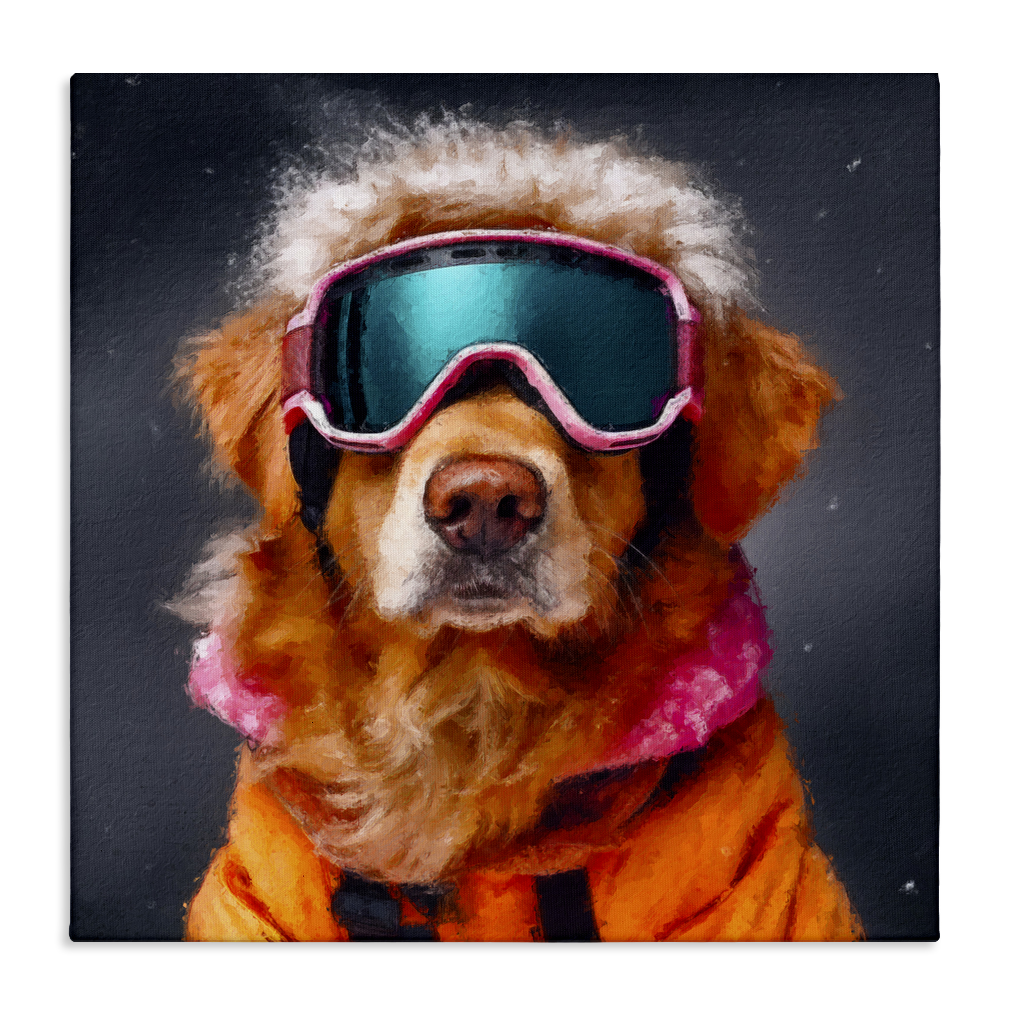 Ski Dog with Goggles Canvas Wall Art, design by Sean Parnell